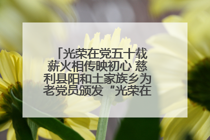 光荣在党五十载 薪火相传映初心 慈利县阳和土家族乡为老党员颁发“光荣在党50年”纪念章
