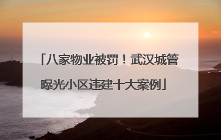 八家物业被罚！武汉城管曝光小区违建十大案例