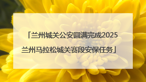 兰州城关公安圆满完成2025兰州马拉松城关赛段安保任务