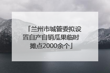 兰州市城管委拟设置自产自销瓜果临时摊点2000余个