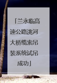 兰永临高速公路洮河大桥缆索吊装系统试吊成功