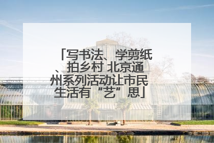 写书法、学剪纸、拍乡村 北京通州系列活动让市民生活有“艺”思