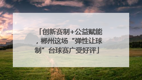 创新赛制+公益赋能，郴州这场“弹性让球制”台球赛广受好评