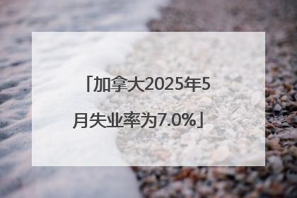 加拿大2025年5月失业率为7.0%
