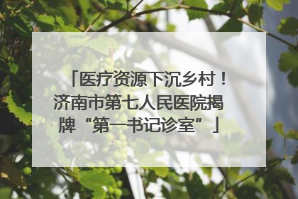 医疗资源下沉乡村！济南市第七人民医院揭牌“第一书记诊室”