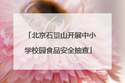 北京石景山开展中小学校园食品安全抽查