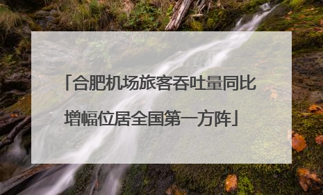合肥机场旅客吞吐量同比增幅位居全国第一方阵