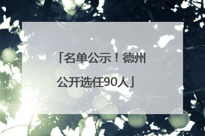 名单公示！德州公开选任90人