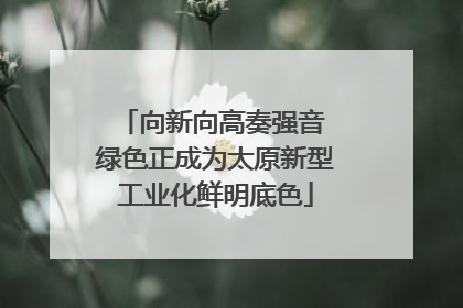向新向高奏强音 绿色正成为太原新型工业化鲜明底色