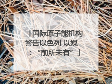 国际原子能机构警告以色列 以媒：“前所未有”