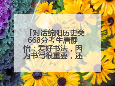 对话绵阳历史类668分考生唐静怡：爱好书法，因为书写很重要，还能提升专注力