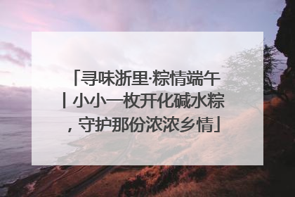 寻味浙里·粽情端午丨小小一枚开化碱水粽，守护那份浓浓乡情