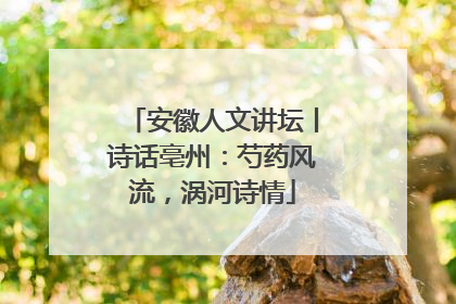 安徽人文讲坛丨诗话亳州：芍药风流，涡河诗情