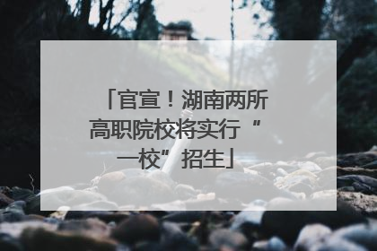 官宣！湖南两所高职院校将实行“一校”招生