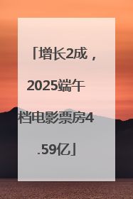 增长2成，2025端午档电影票房4.59亿
