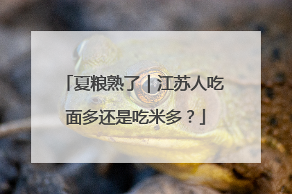 夏粮熟了｜江苏人吃面多还是吃米多？