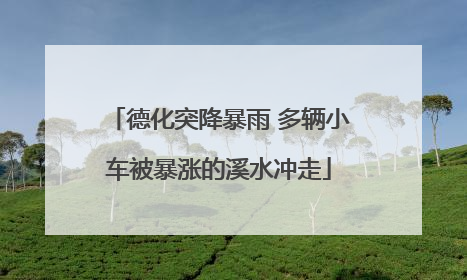 德化突降暴雨 多辆小车被暴涨的溪水冲走