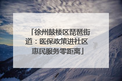 徐州鼓楼区琵琶街道：医保政策进社区 惠民服务零距离