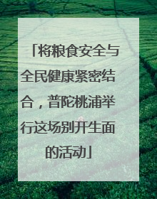 将粮食安全与全民健康紧密结合，普陀桃浦举行这场别开生面的活动