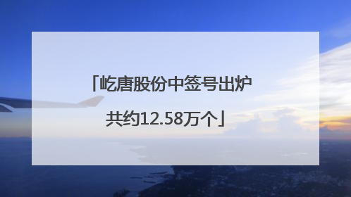屹唐股份中签号出炉 共约12.58万个