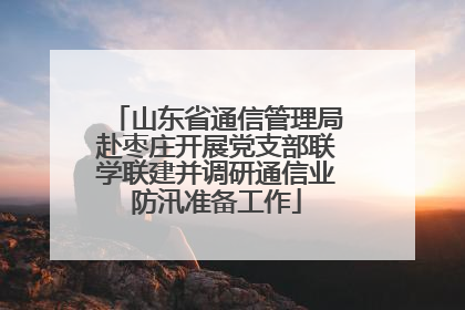 山东省通信管理局赴枣庄开展党支部联学联建并调研通信业防汛准备工作