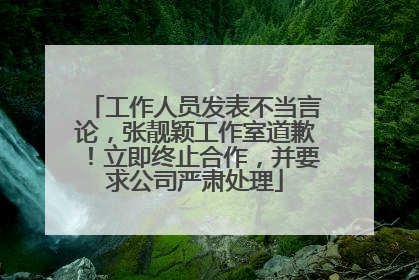 工作人员发表不当言论，张靓颖工作室道歉！立即终止合作，并要求公司严肃处理