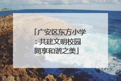 广安区东方小学：共建文明校园 同享和谐之美