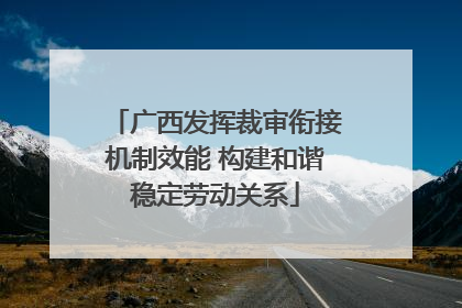 广西发挥裁审衔接机制效能 构建和谐稳定劳动关系