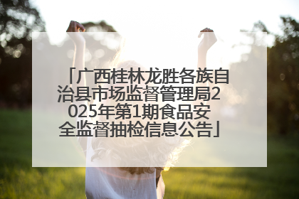 广西桂林龙胜各族自治县市场监督管理局2025年第1期食品安全监督抽检信息公告