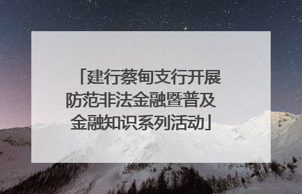 建行蔡甸支行开展防范非法金融暨普及金融知识系列活动