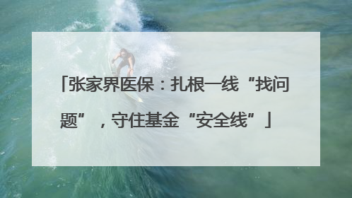 张家界医保：扎根一线“找问题”，守住基金“安全线”