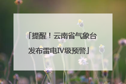 提醒！云南省气象台发布雷电Ⅳ级预警