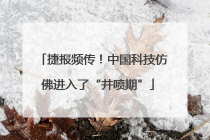 捷报频传！中国科技仿佛进入了“井喷期”