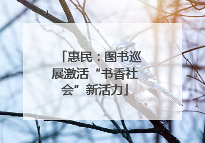 惠民：图书巡展激活“书香社会”新活力