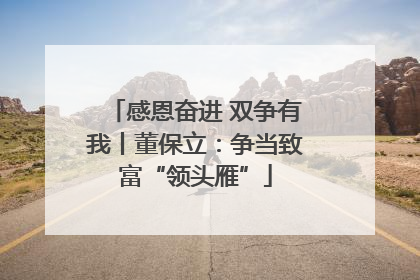 感恩奋进 双争有我丨董保立：争当致富“领头雁”