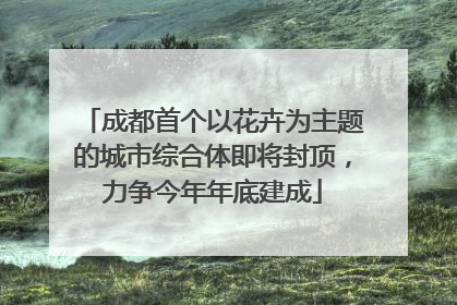 成都首个以花卉为主题的城市综合体即将封顶，力争今年年底建成