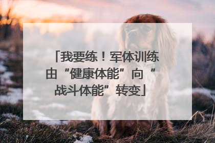 我要练！军体训练由“健康体能”向“战斗体能”转变