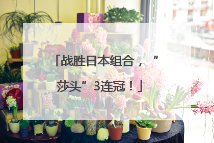 战胜日本组合，“莎头”3连冠！