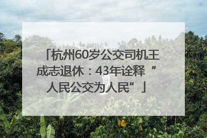 杭州60岁公交司机王成志退休：43年诠释“人民公交为人民”