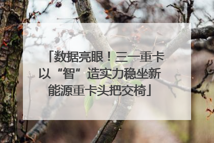 数据亮眼！三一重卡以“智”造实力稳坐新能源重卡头把交椅