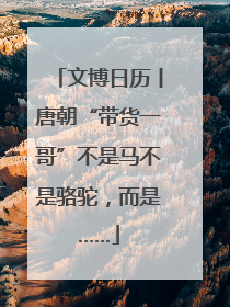 文博日历丨唐朝“带货一哥”不是马不是骆驼，而是……