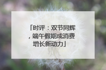 时评：双节同辉，端午假期成消费增长新动力