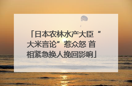 日本农林水产大臣“大米言论”惹众怒 首相紧急换人挽回影响