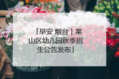 早安 烟台｜莱山区幼儿园秋季招生公告发布