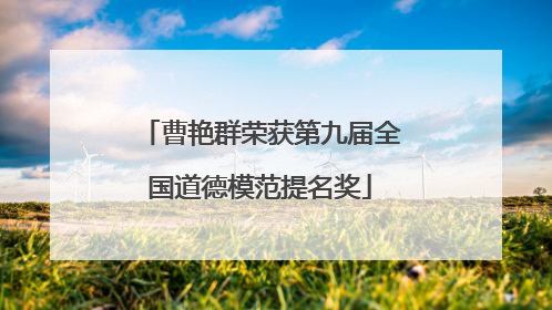 曹艳群荣获第九届全国道德模范提名奖