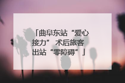 曲阜东站“爱心接力” 术后旅客出站“零障碍”