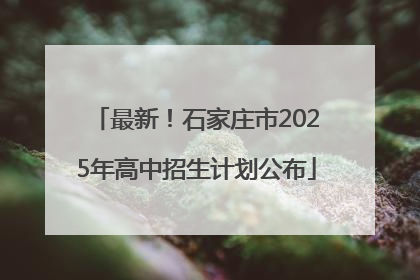 最新！石家庄市2025年高中招生计划公布