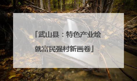 武山县：特色产业绘就富民强村新画卷