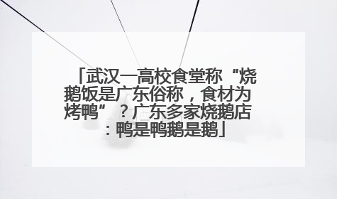 武汉一高校食堂称“烧鹅饭是广东俗称，食材为烤鸭”？广东多家烧鹅店：鸭是鸭鹅是鹅