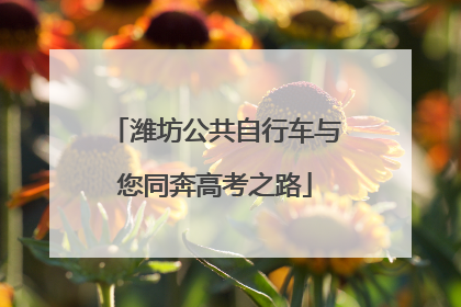 潍坊公共自行车与您同奔高考之路
